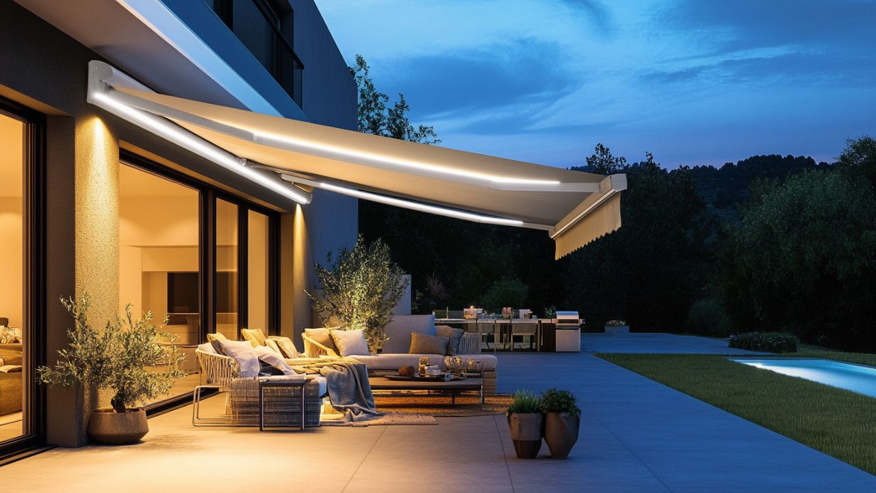 Toldo con luces LED