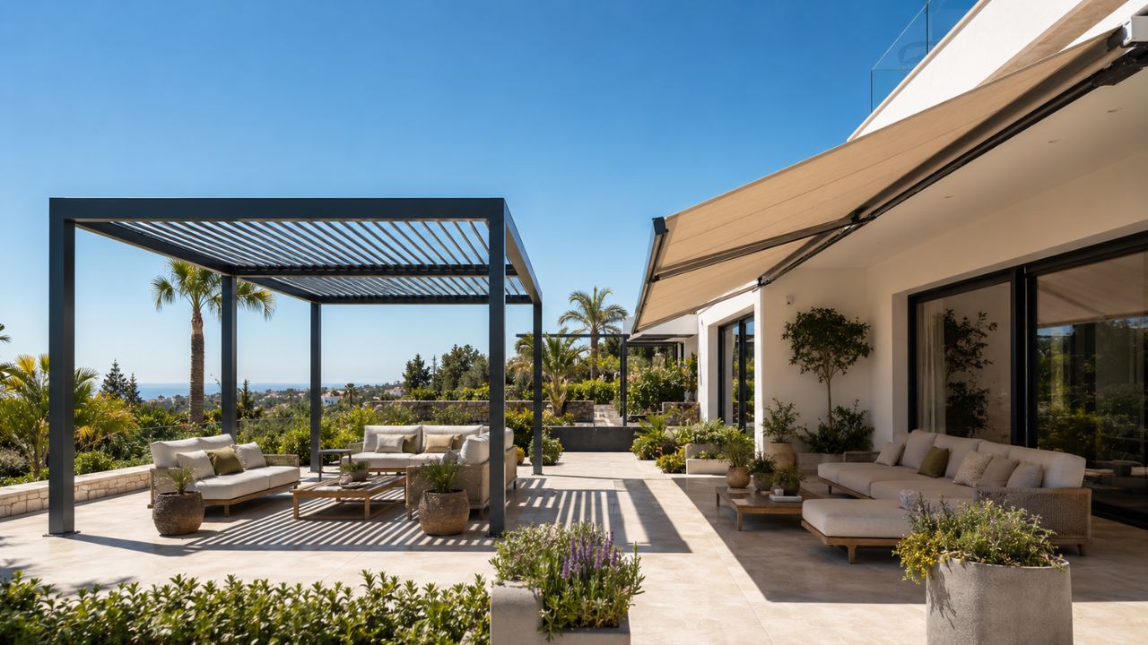 Pérgola bioclimática vs. toldo